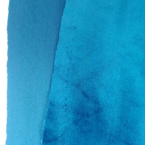 Vintage Velour Stretch Fabric Teal Blue 106x66" For Dresses Crafts Home READ - Picture 3 of 5
